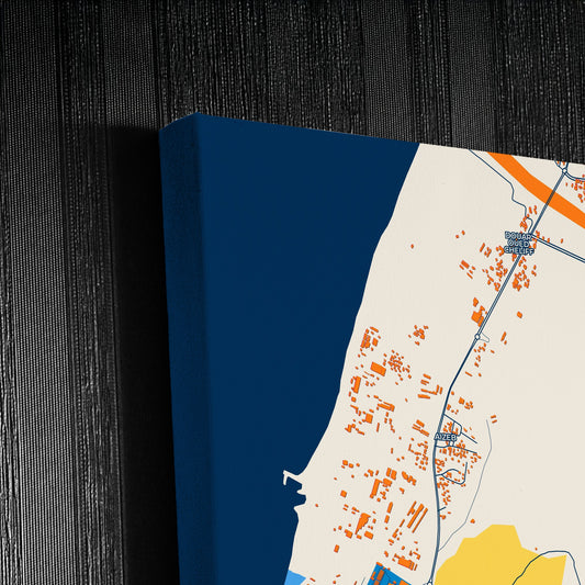 Mostaganem Algeria Colorful City Map Canvas Print Detail