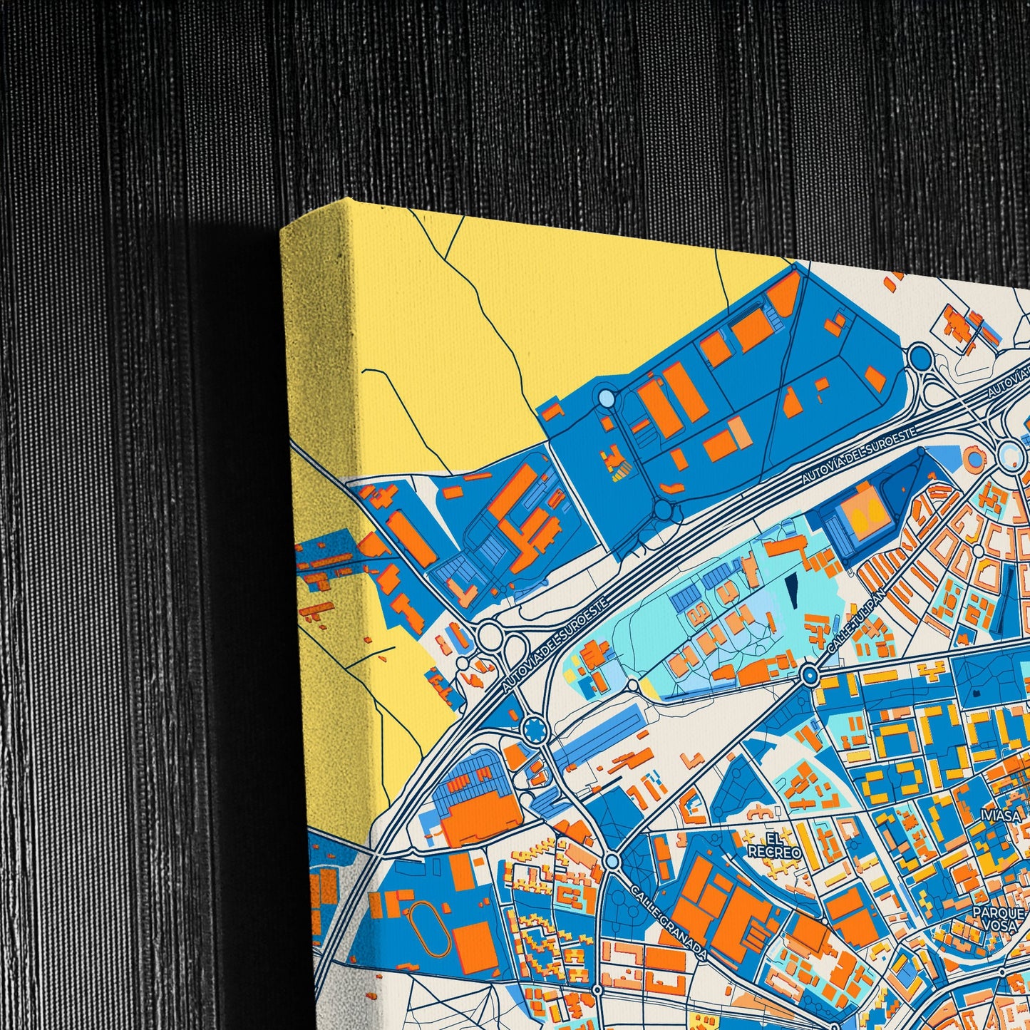 Móstoles Spain Colorful City Map Canvas Print Detail