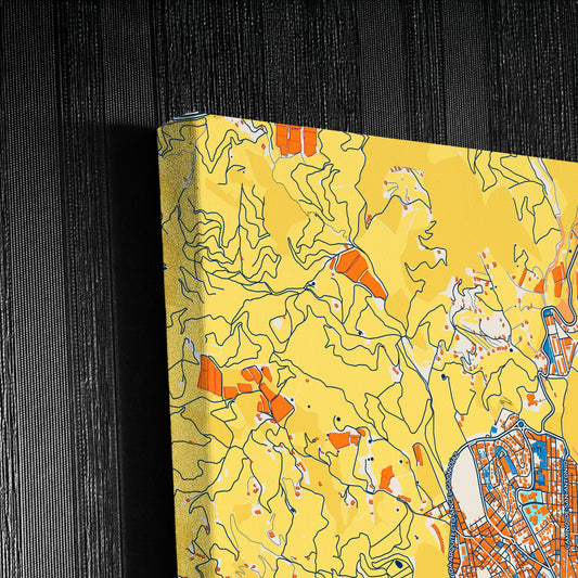 Motril Spain Colorful City Map Canvas Print Detail