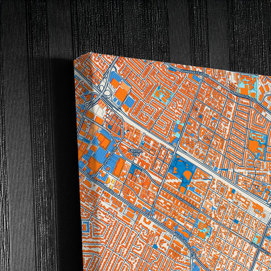 Mountain View California Colorful City Map Canvas Print Detail