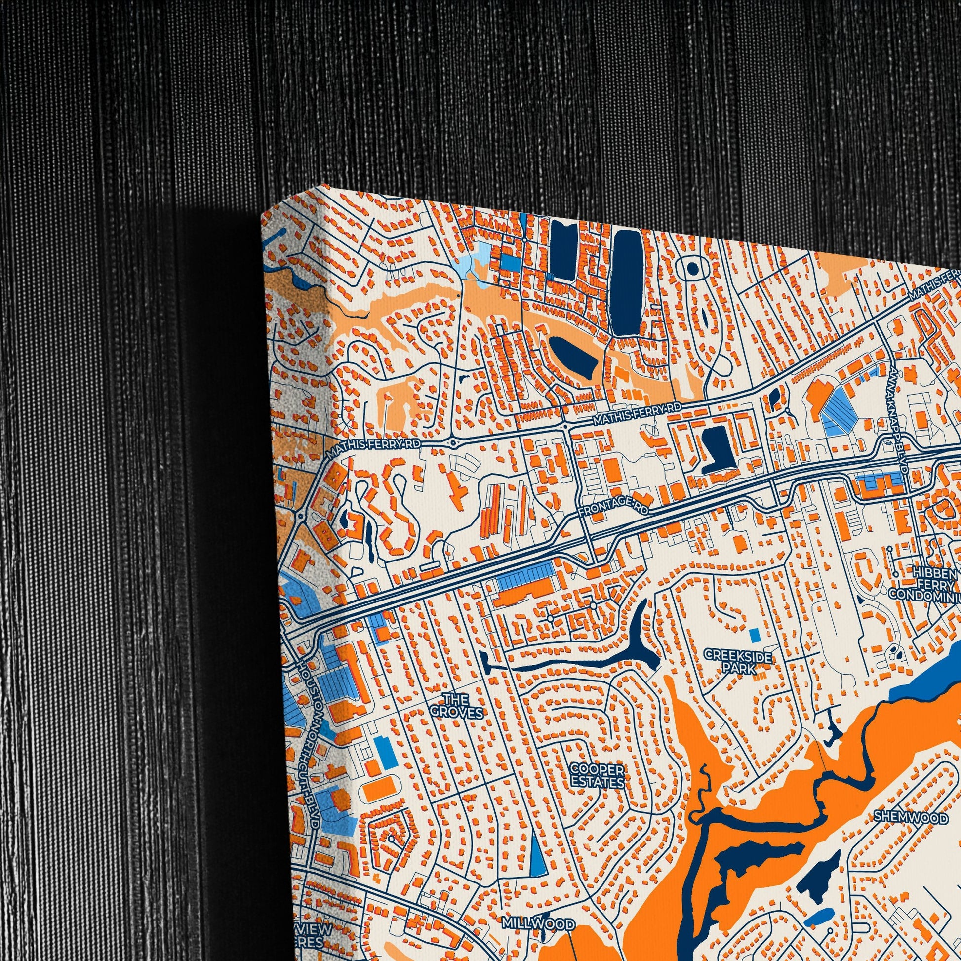 Mount Pleasant South Carolina Colorful City Map Canvas Print Detail