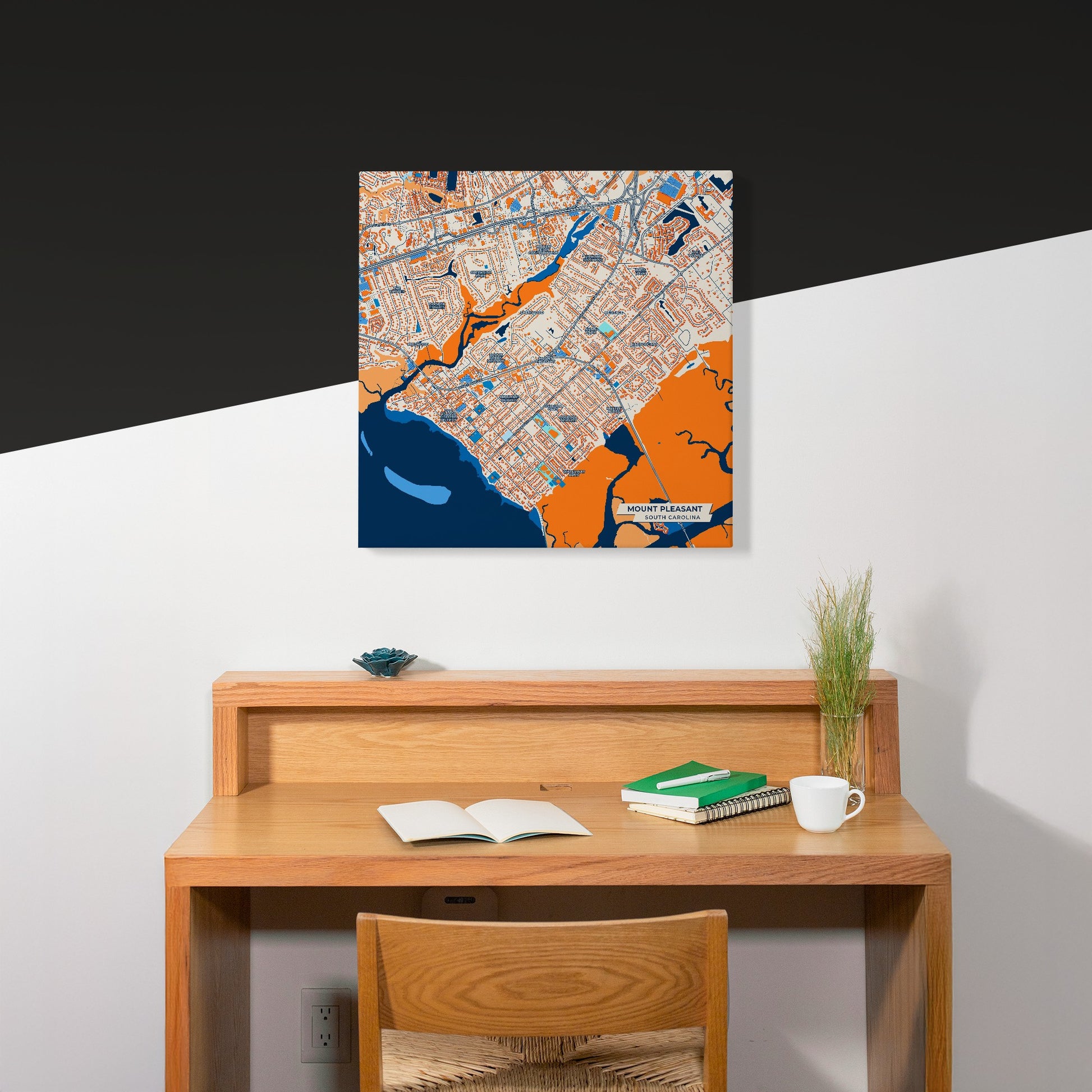 Mount Pleasant South Carolina Colorful City Map Canvas Print Scene