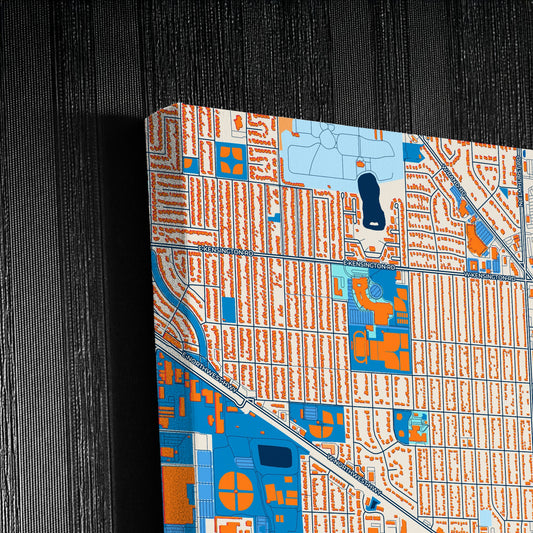 Mount Prospect Illinois Colorful City Map Canvas Print Detail