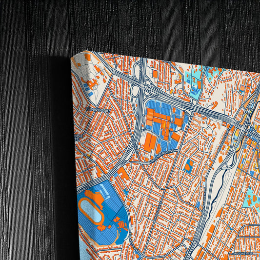 Mount Vernon New York Colorful City Map Canvas Print Detail