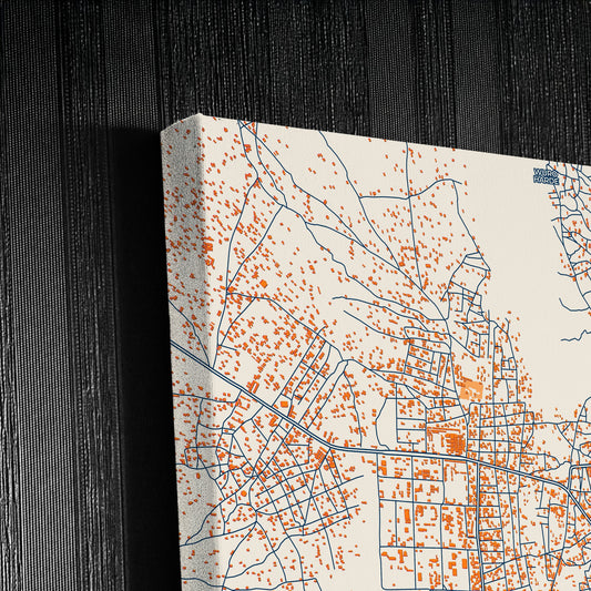 Mubi Nigeria Colorful City Map Canvas Print Detail