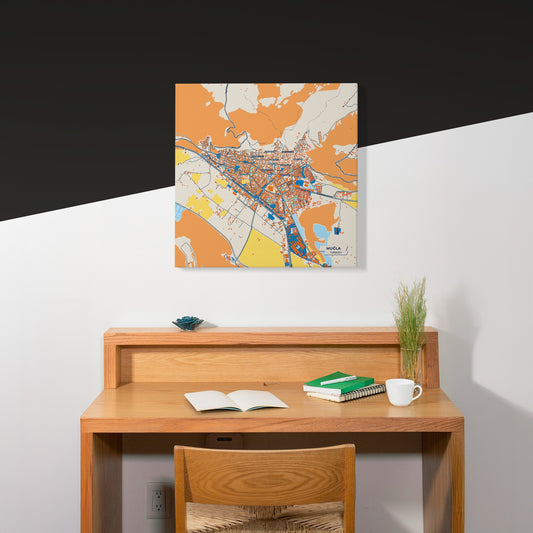 Muğla Turkey Colorful City Map Canvas Print Scene