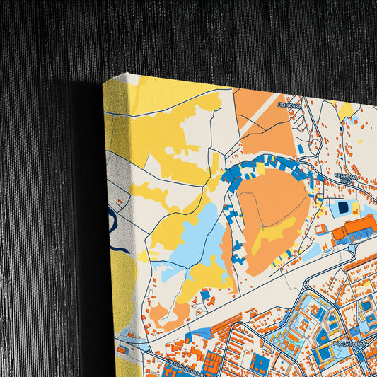 Мукачево Ukraine Colorful City Map Canvas Print Detail