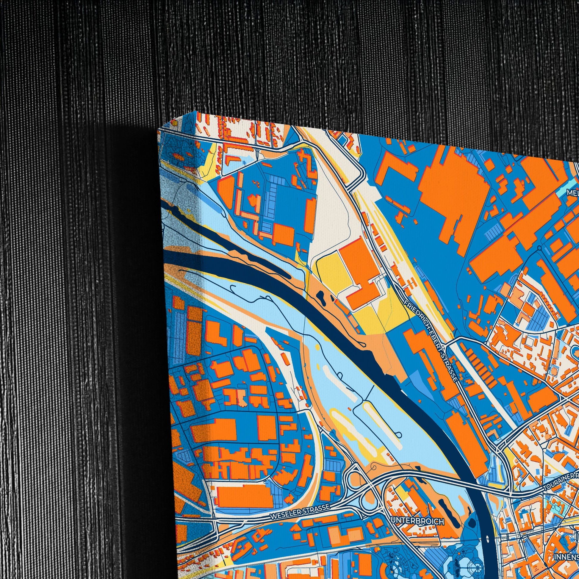 Mülheim An Der Ruhr Germany Colorful City Map Canvas Print Detail