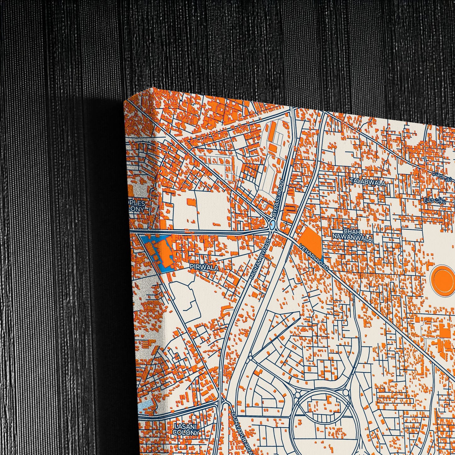 Multan Pakistan Colorful City Map Canvas Print Detail
