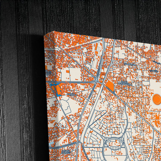 Multan Pakistan Colorful City Map Canvas Print Detail
