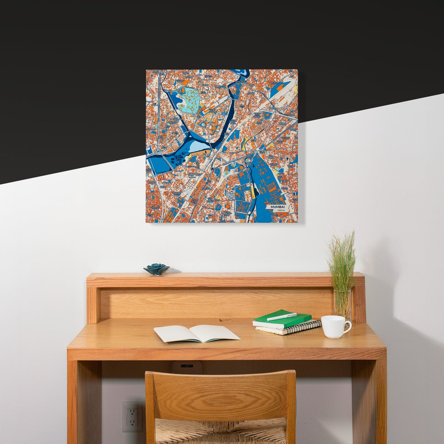Mumbai India Colorful City Map Canvas Print Scene