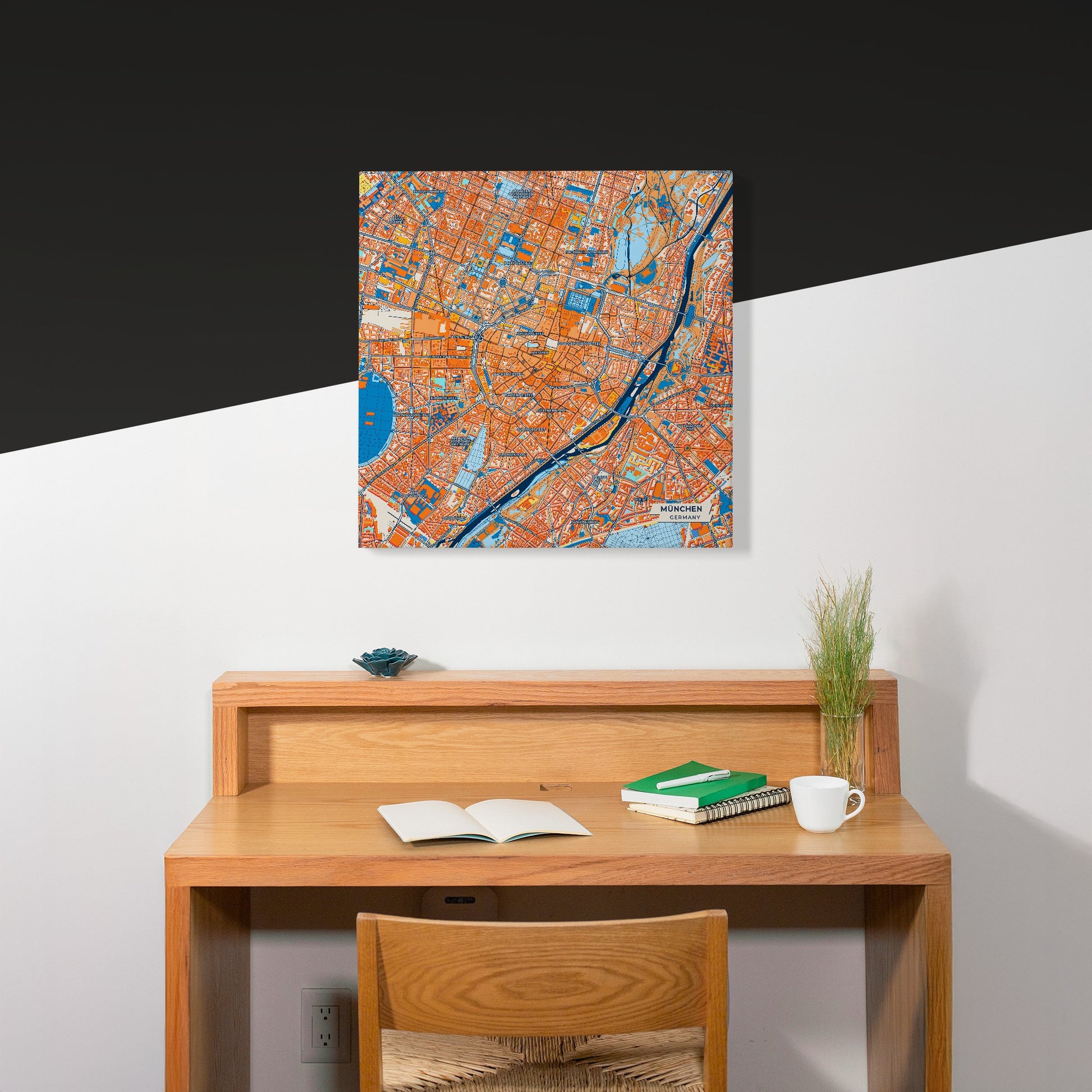 München Germany Colorful City Map Canvas Print Scene