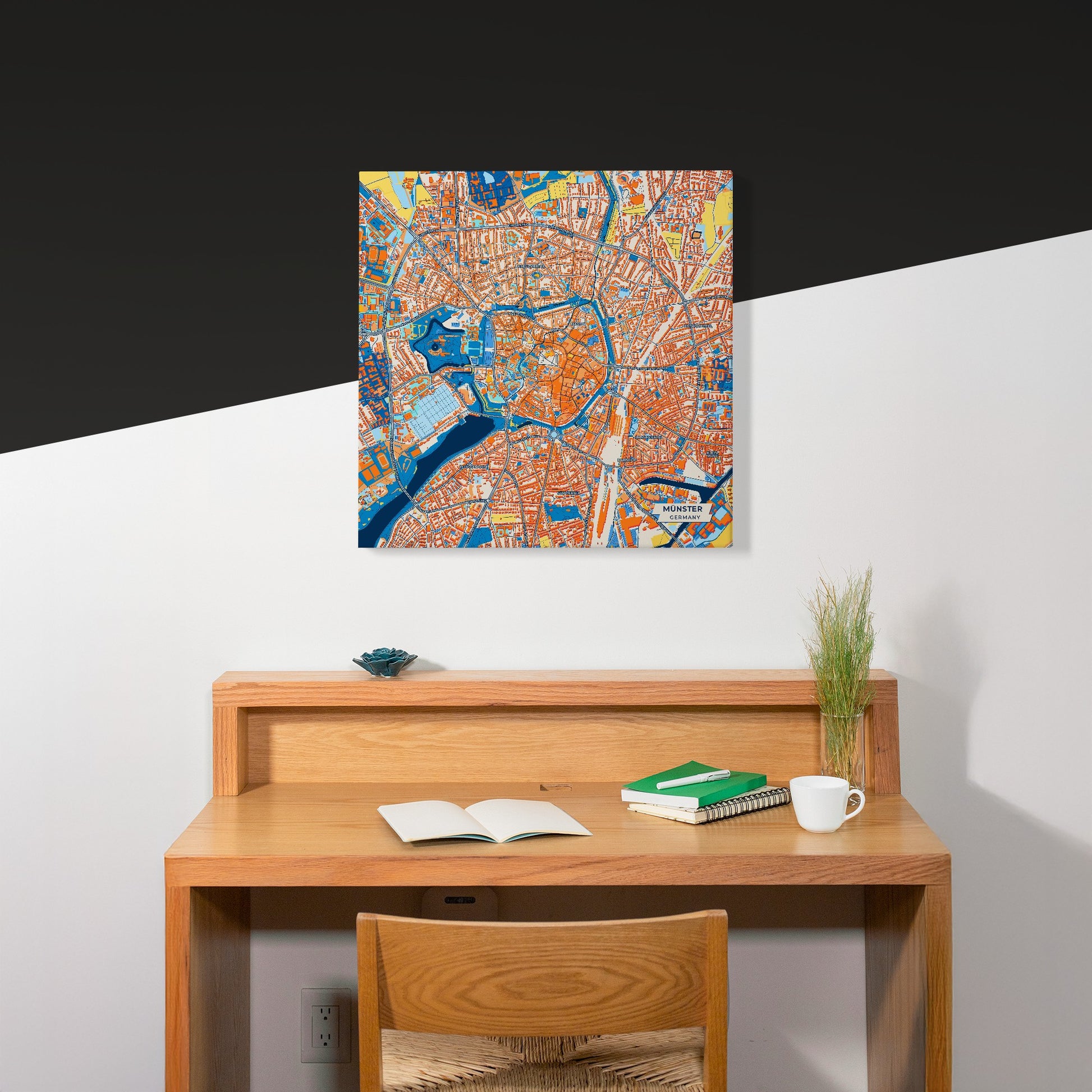 Münster Germany Colorful City Map Canvas Print Scene