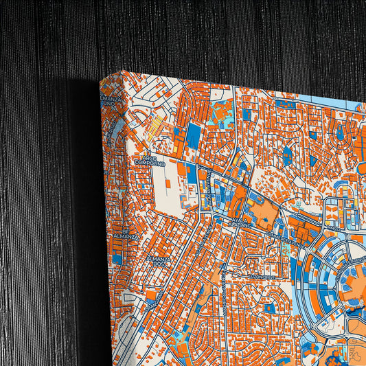 Muntinlupa Philippines Colorful City Map Canvas Print Detail