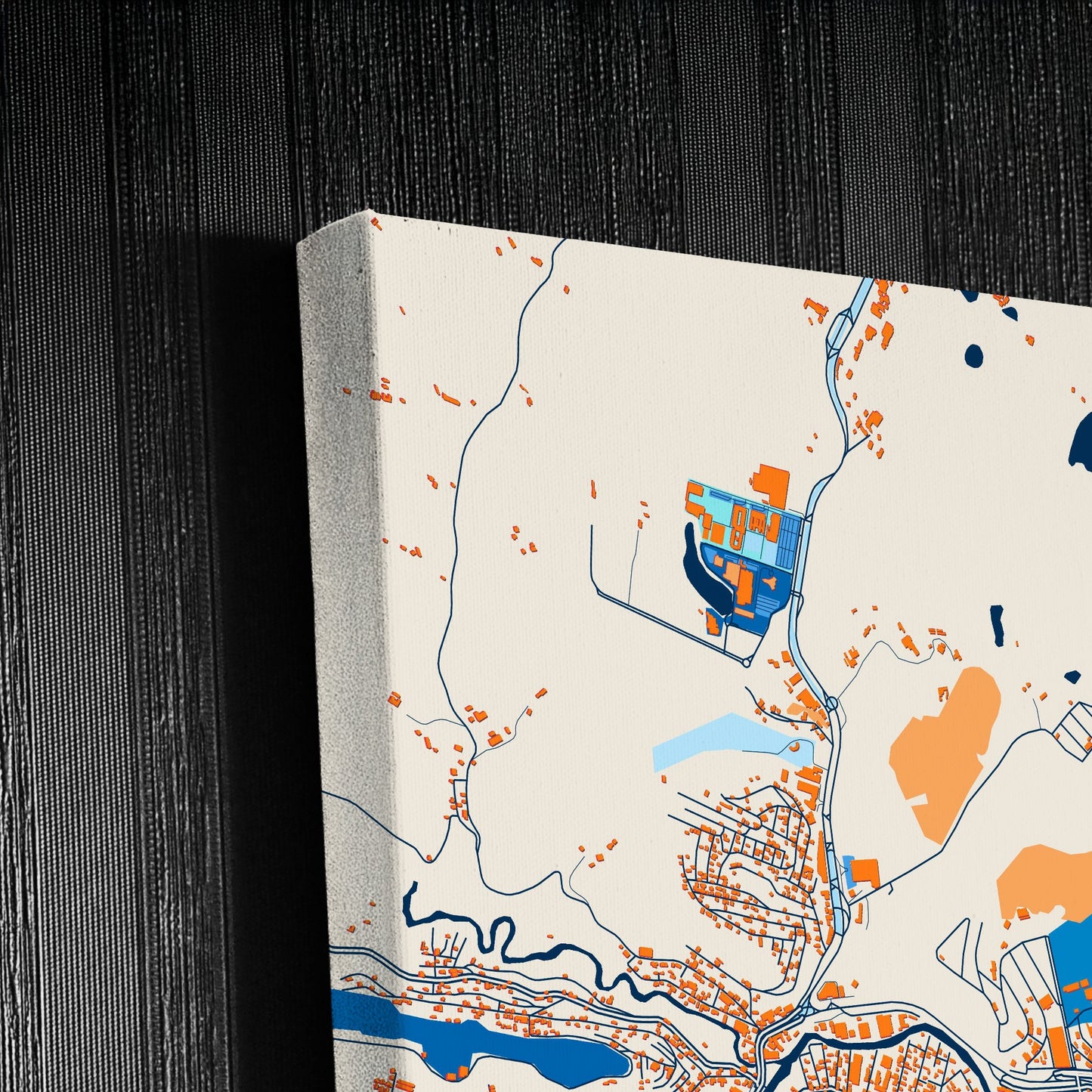 Muriae Brazil Colorful City Map Canvas Print Detail