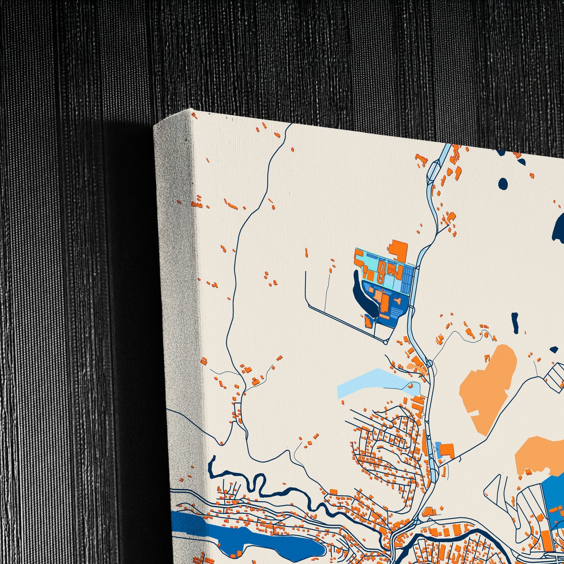 Muriae Brazil Colorful City Map Canvas Print Detail