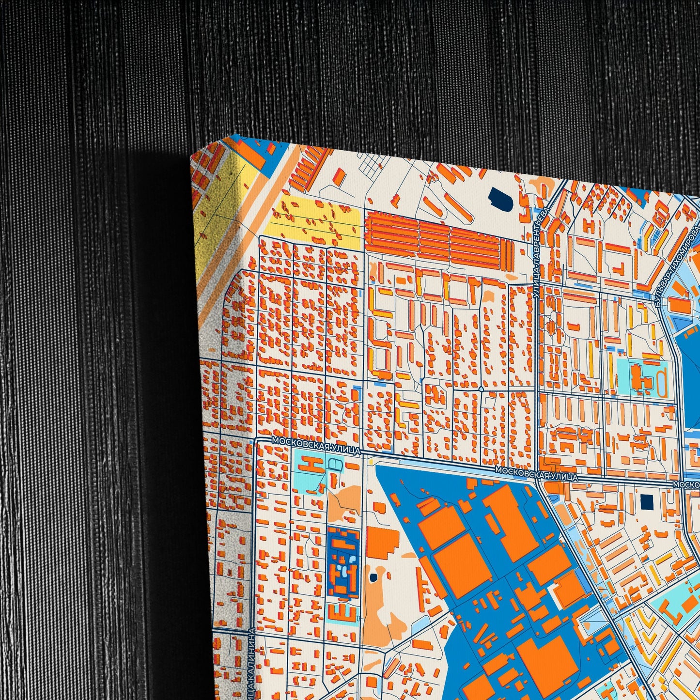 Муромский Russia Colorful City Map Canvas Print Detail