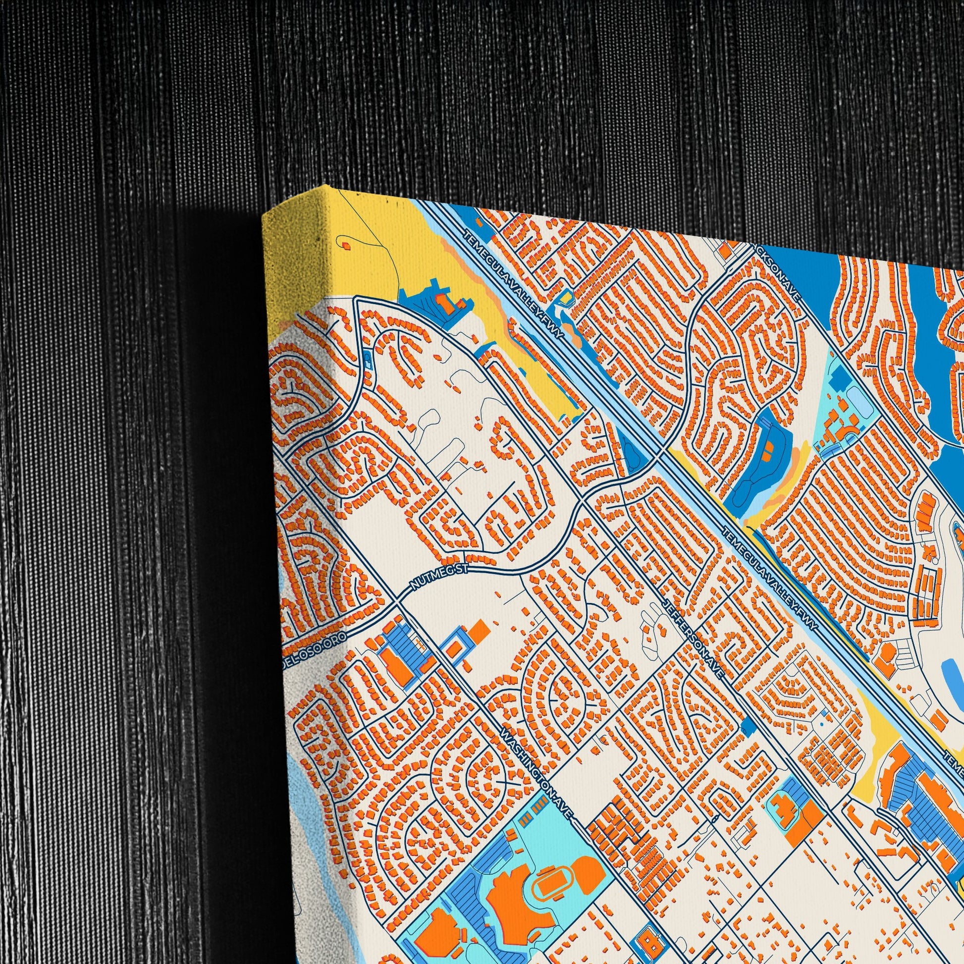 Murrieta California Colorful City Map Canvas Print Detail