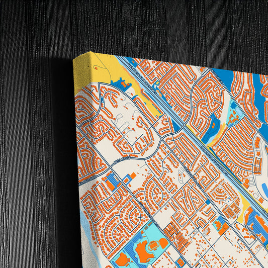 Murrieta California Colorful City Map Canvas Print Detail