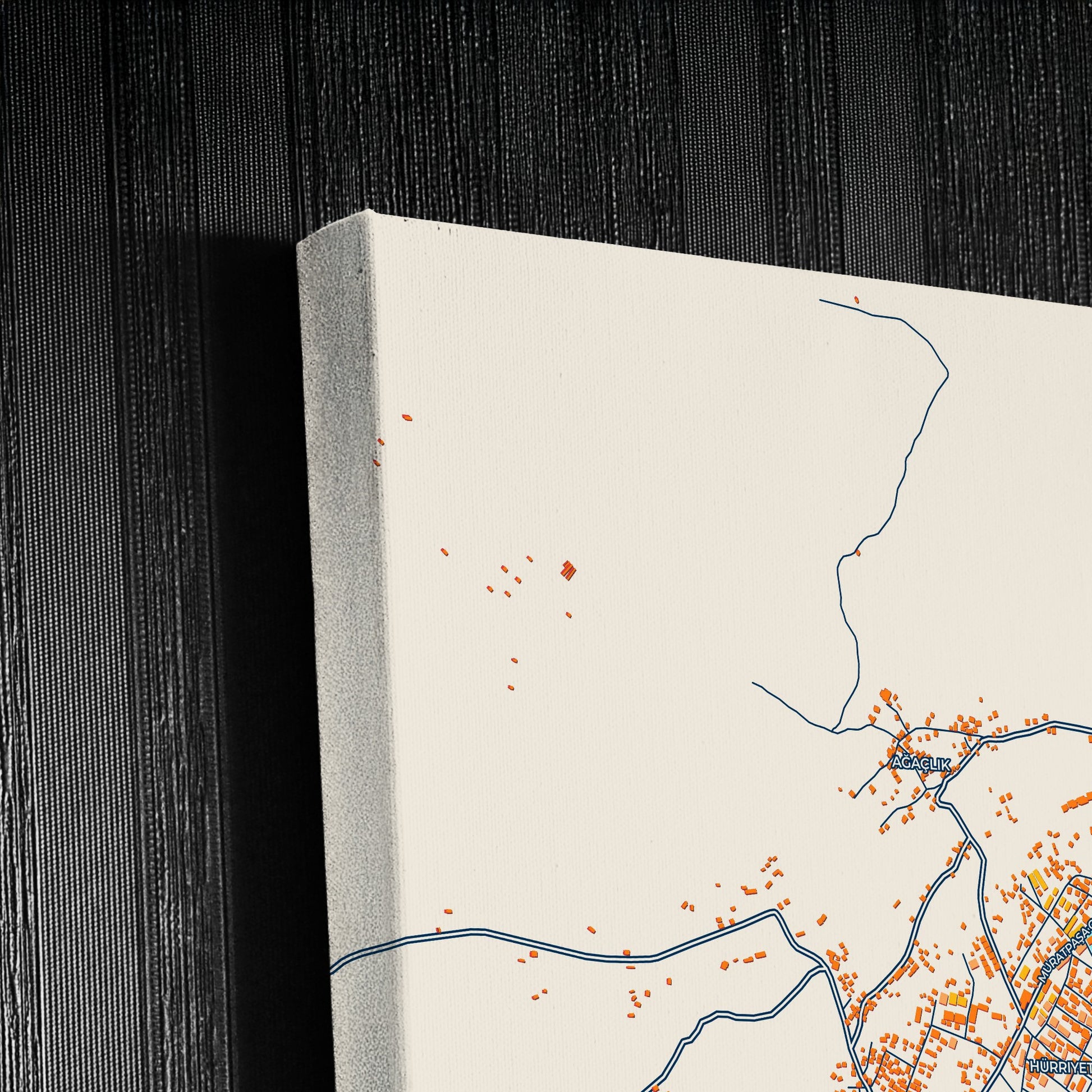 Muş Turkey Colorful City Map Canvas Print Detail