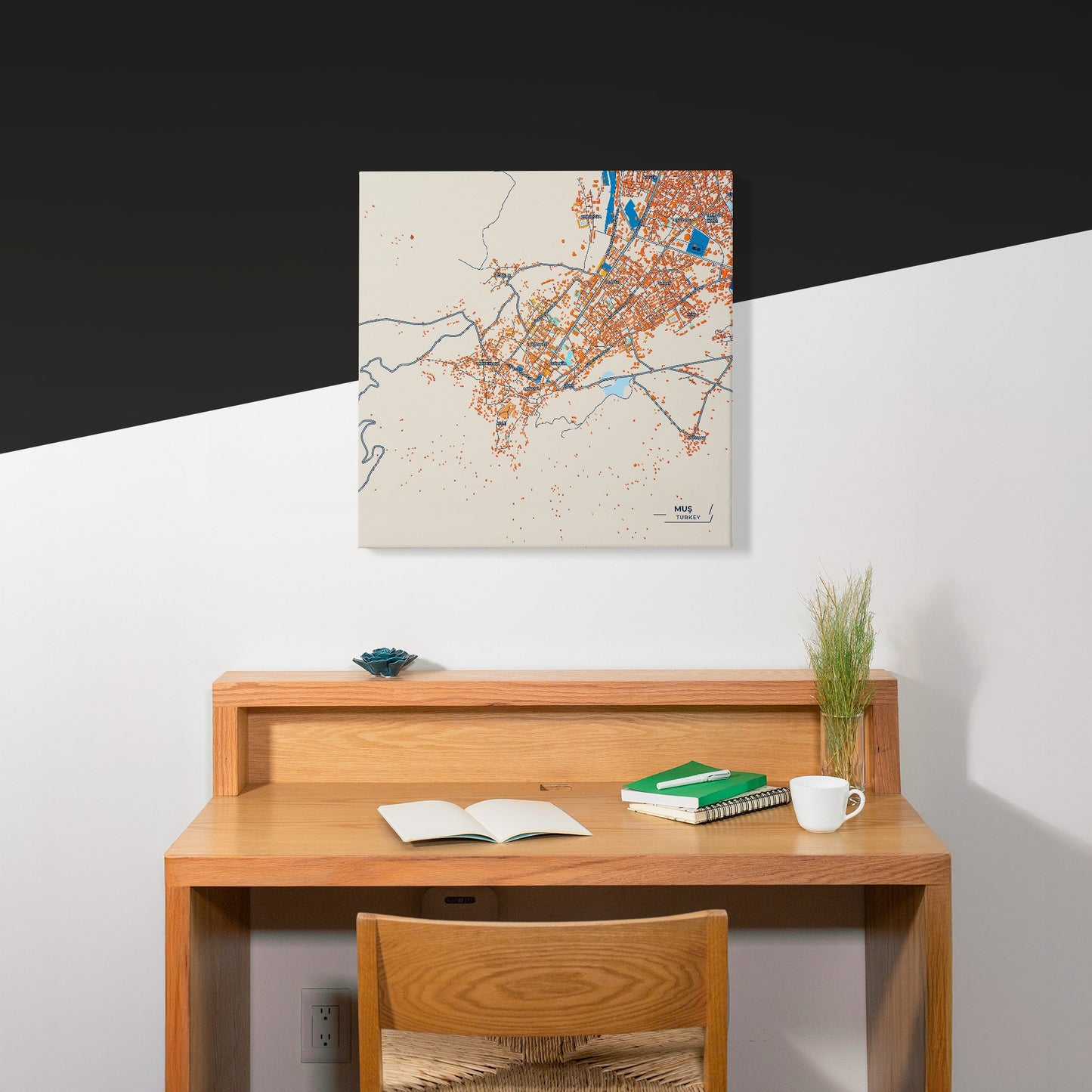 Muş Turkey Colorful City Map Canvas Print Scene