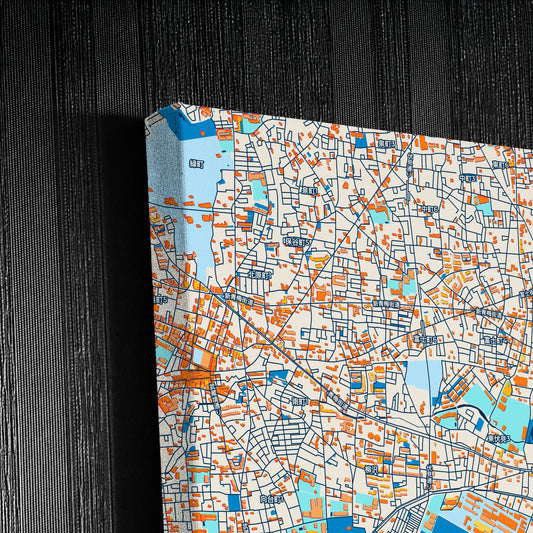 Musashino Japan Colorful City Map Canvas Print Detail