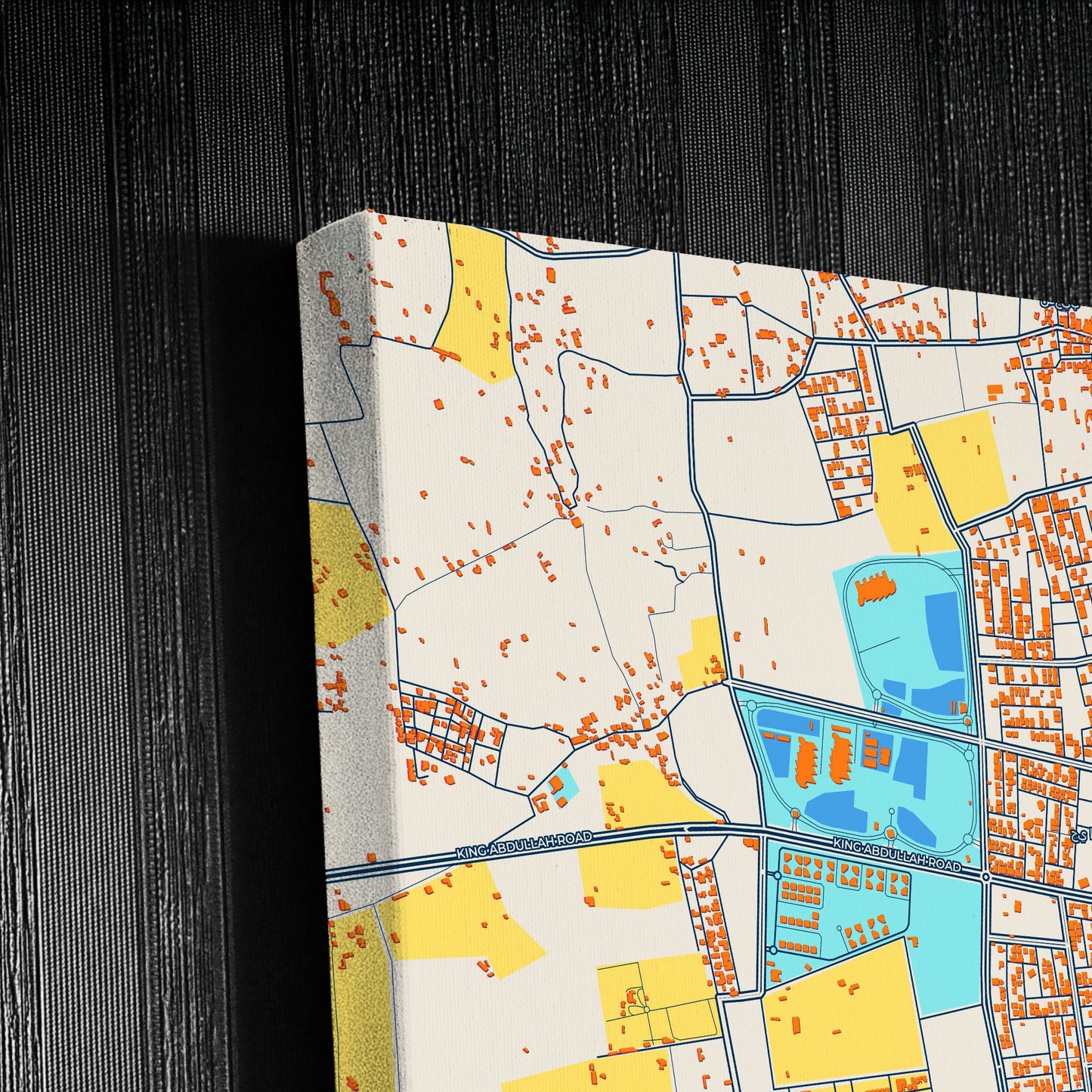 Muzahmiyya Saudi Arabia Colorful City Map Canvas Print Detail