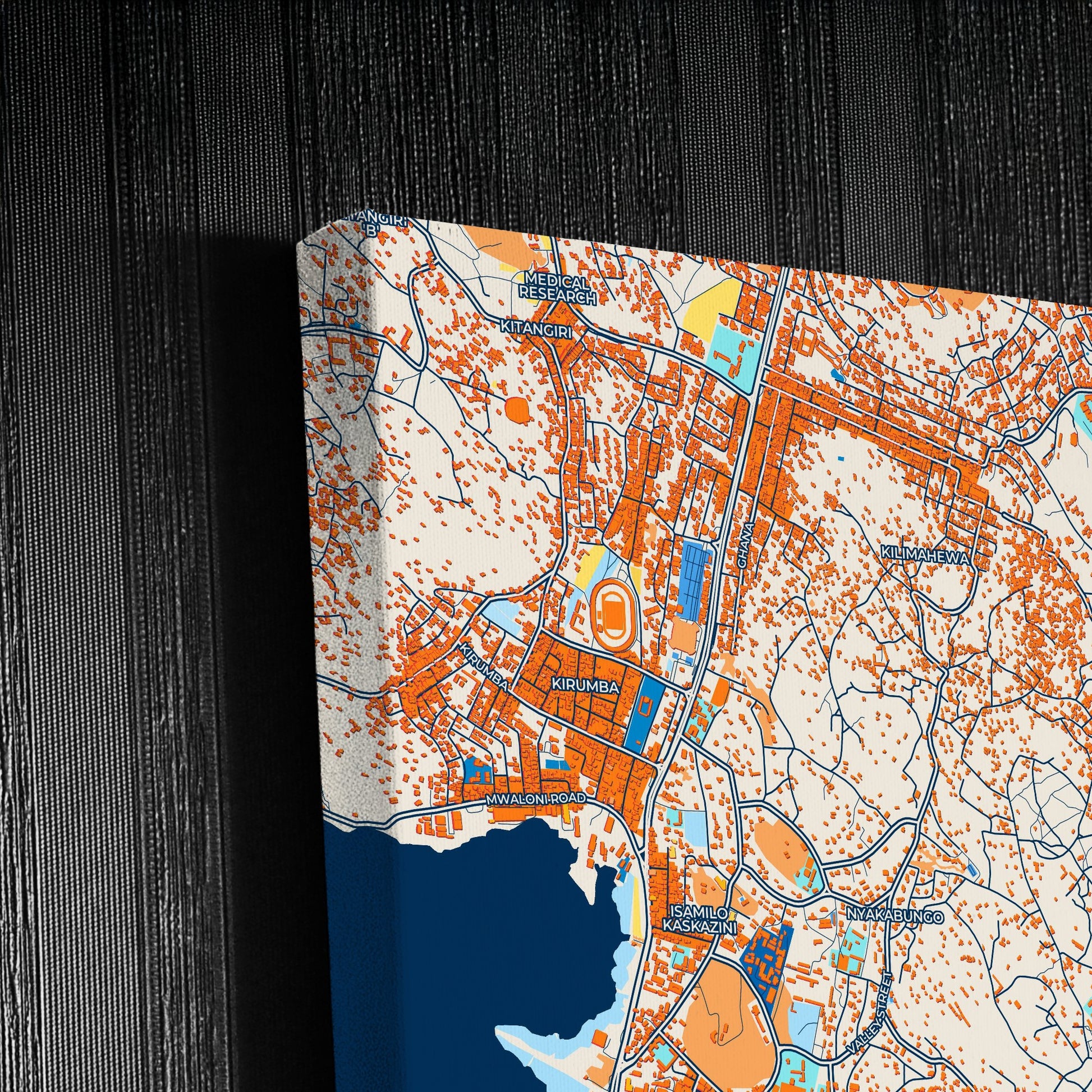 Mwanza Tanzania Colorful City Map Canvas Print Detail