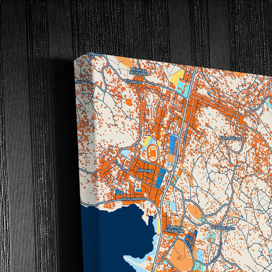 Mwanza Tanzania Colorful City Map Canvas Print Detail