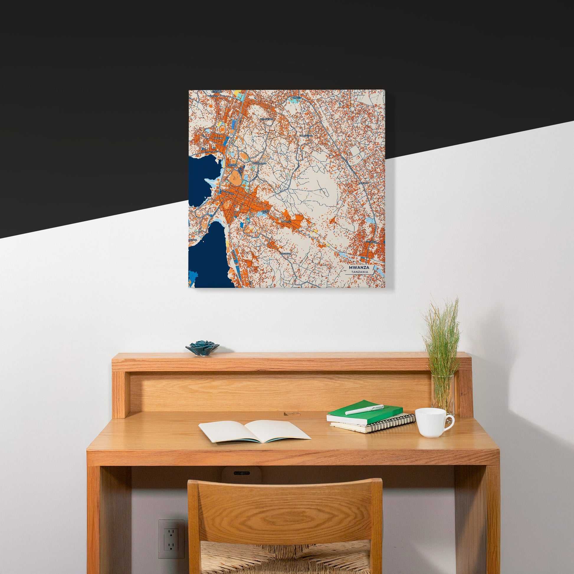 Mwanza Tanzania Colorful City Map Canvas Print Scene