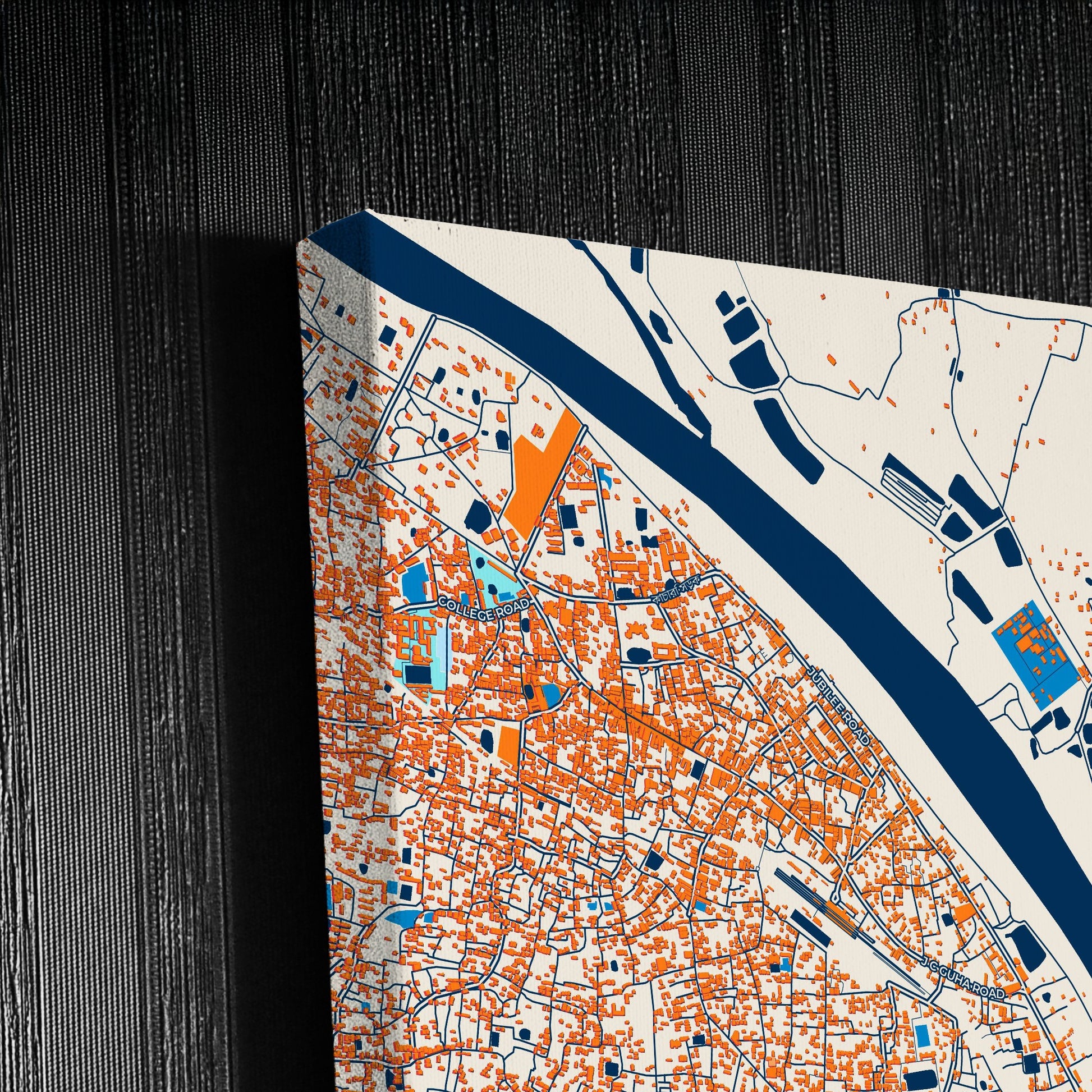 Mymensingh Bangladesh Colorful City Map Canvas Print Detail