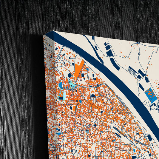 Mymensingh Bangladesh Colorful City Map Canvas Print Detail