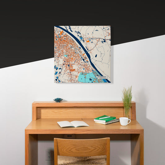 Mymensingh Bangladesh Colorful City Map Canvas Print Scene