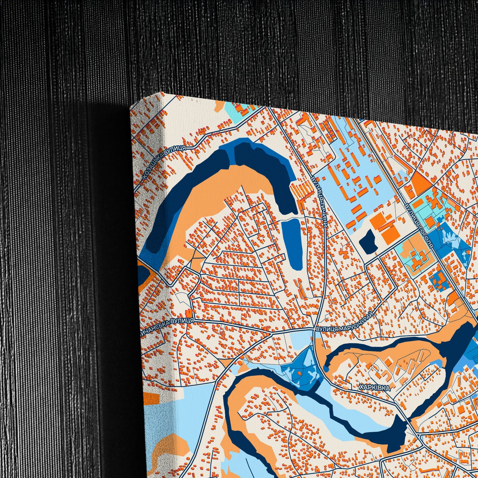 Міргород Ukraine Colorful City Map Canvas Print Detail