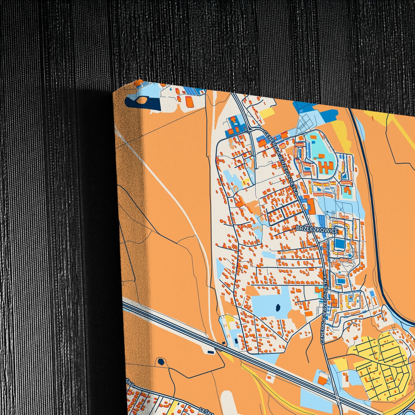 Mysłowice Poland Colorful City Map Canvas Print Detail