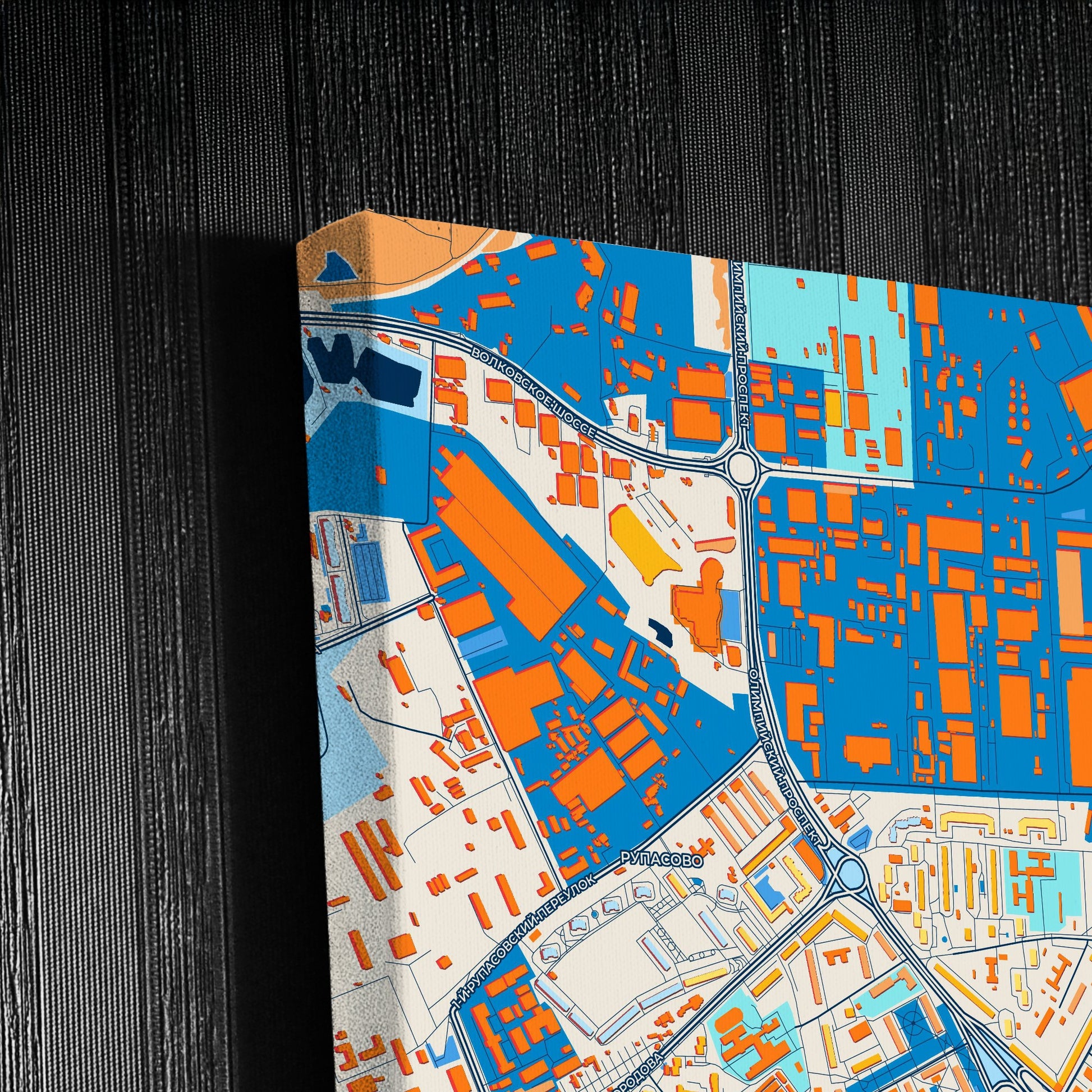 Мытищинский Russia Colorful City Map Canvas Print Detail