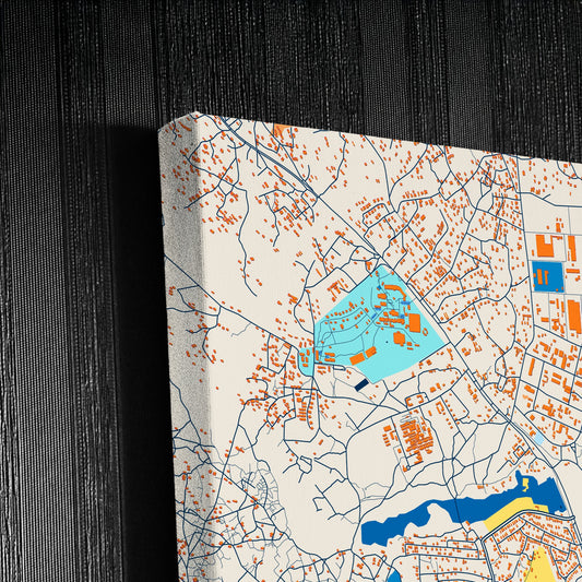 Mzuzu Malawi Colorful City Map Canvas Print Detail
