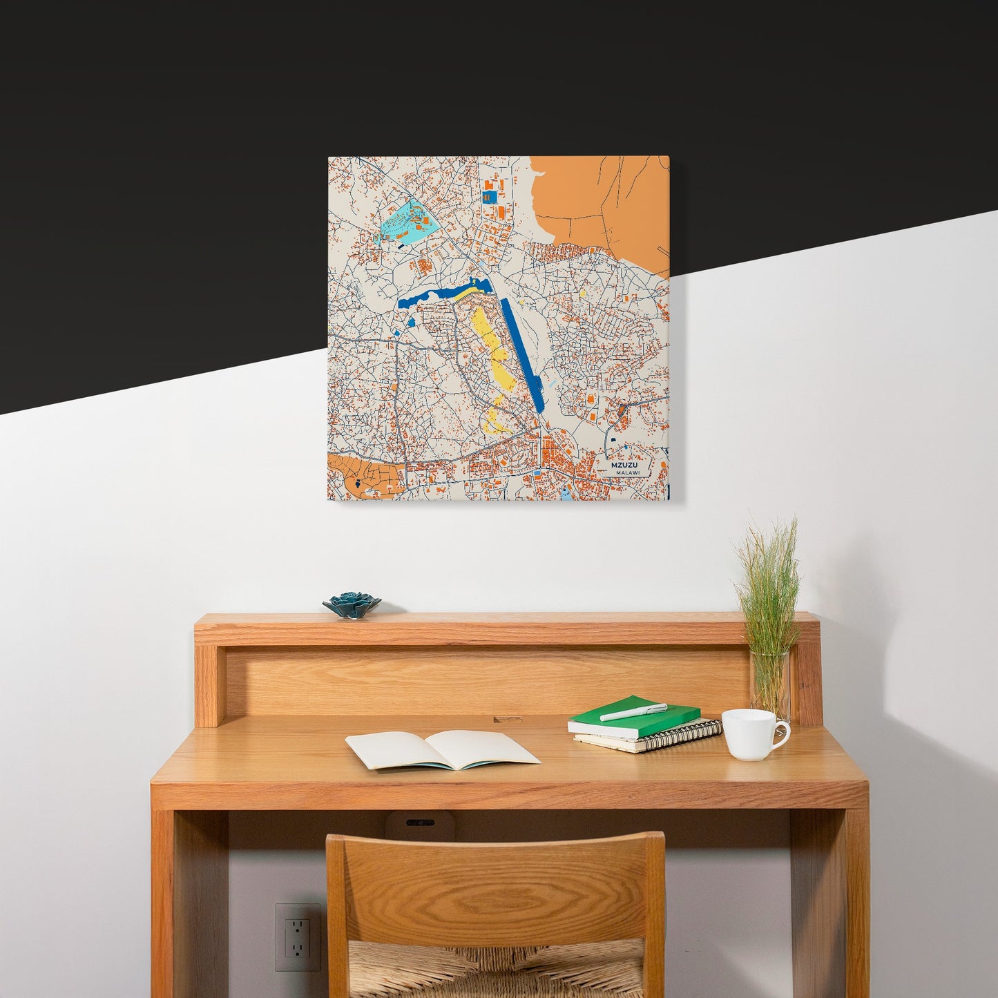 Mzuzu Malawi Colorful City Map Canvas Print Scene
