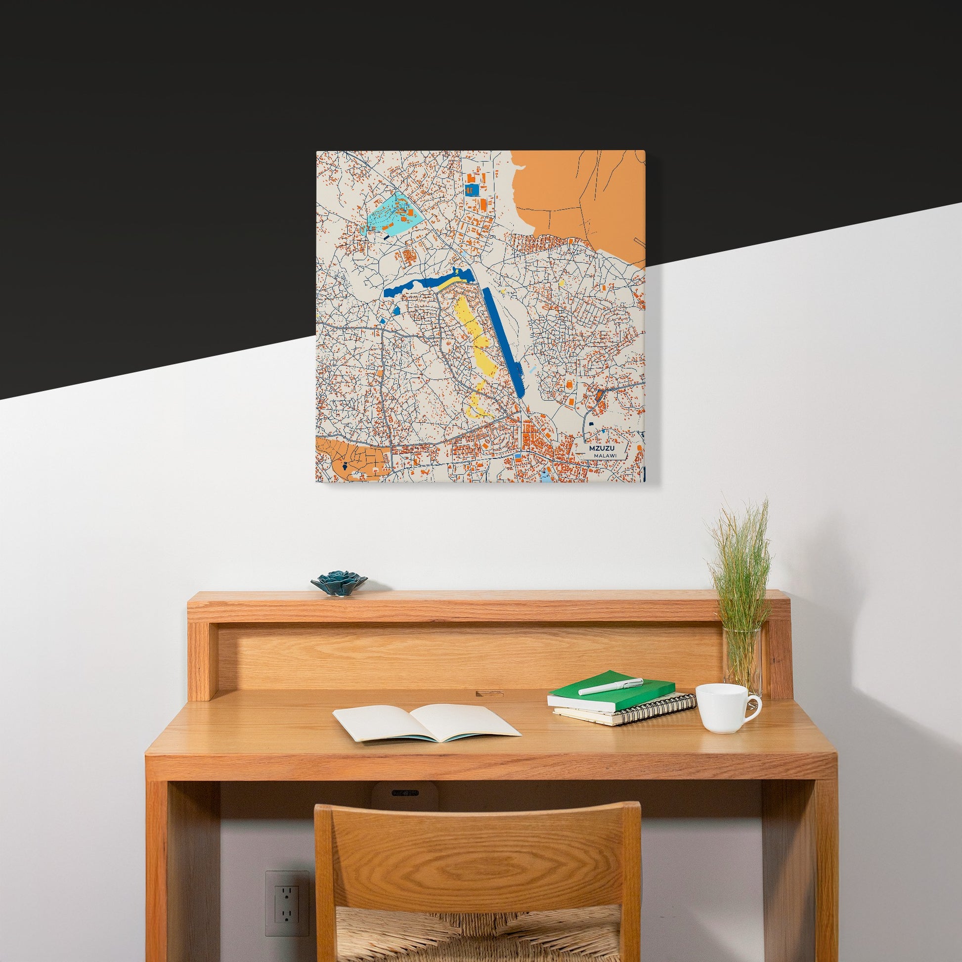 Mzuzu Malawi Colorful City Map Canvas Print Scene