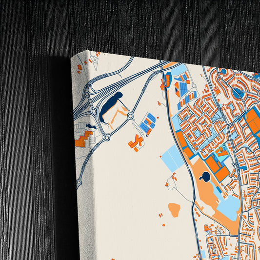 Naas Ireland Colorful City Map Canvas Print Detail