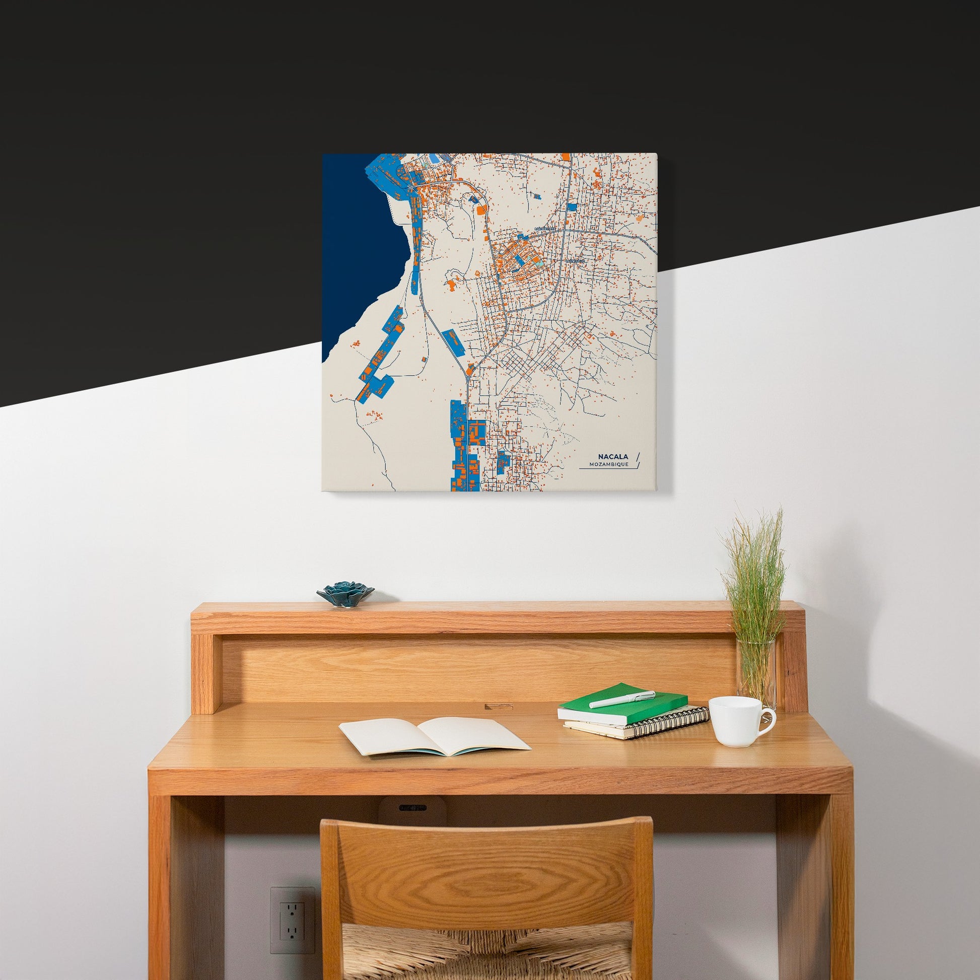Nacala Mozambique Colorful City Map Canvas Print Scene