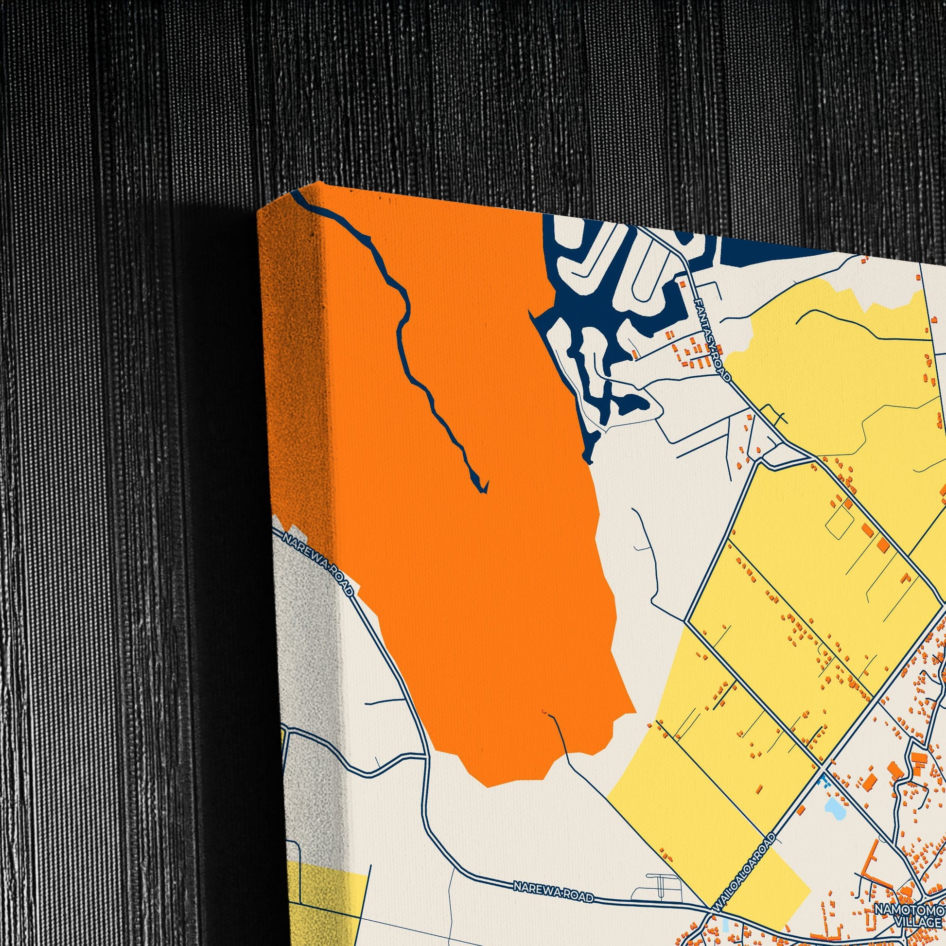 Nadi Fiji Colorful City Map Canvas Print Detail