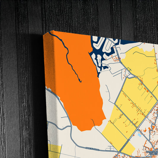 Nadi Fiji Colorful City Map Canvas Print Detail