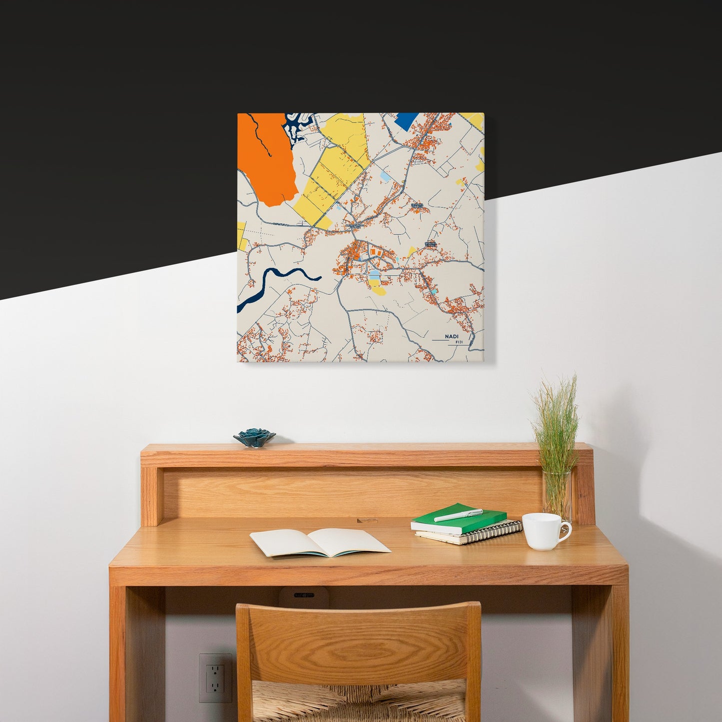 Nadi Fiji Colorful City Map Canvas Print Scene