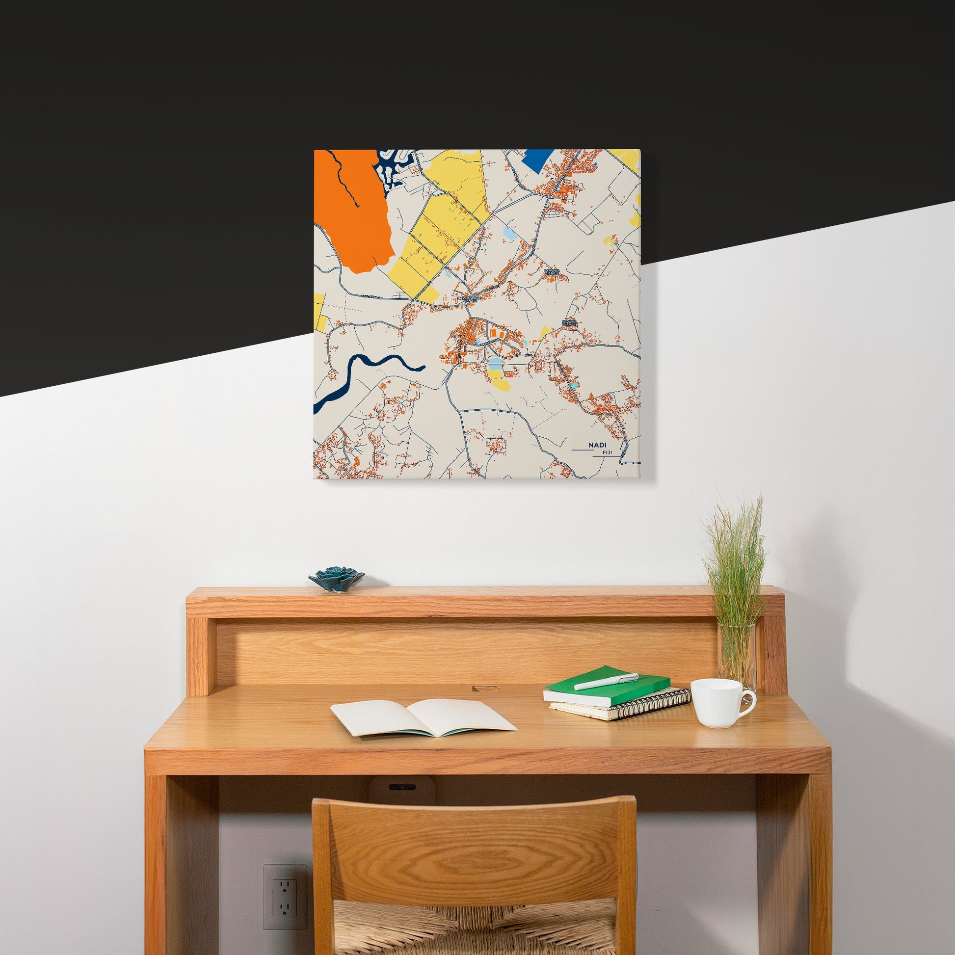 Nadi Fiji Colorful City Map Canvas Print Scene
