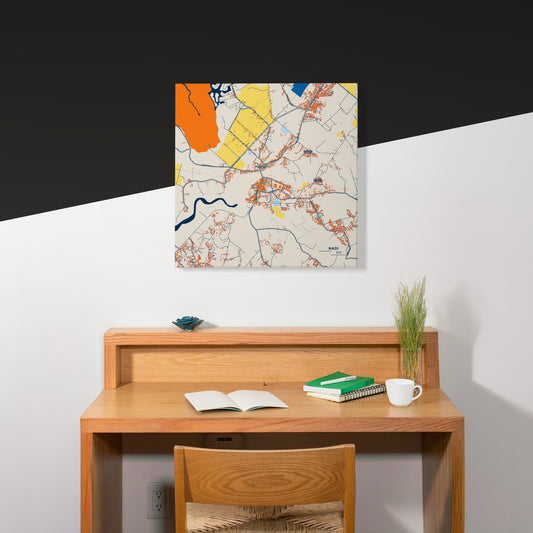 Nadi Fiji Colorful City Map Canvas Print Scene