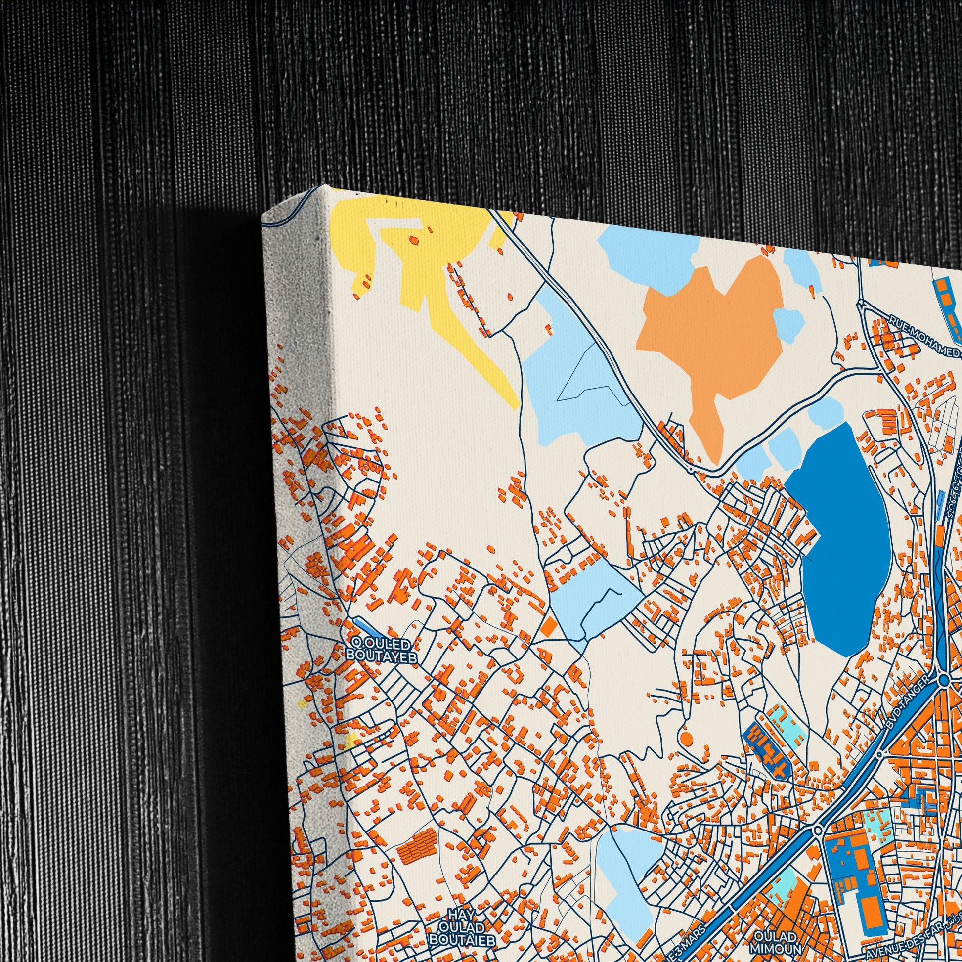 Nador Morocco Colorful City Map Canvas Print Detail