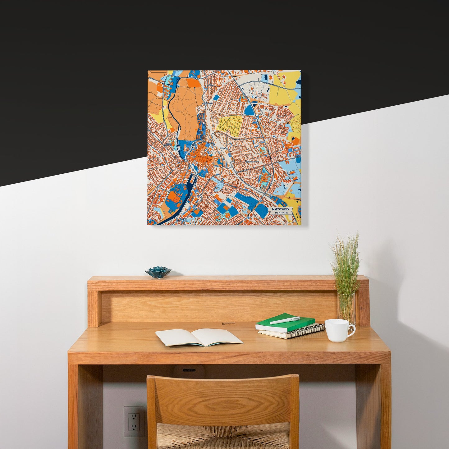 Næstved Denmark Colorful City Map Canvas Print Scene