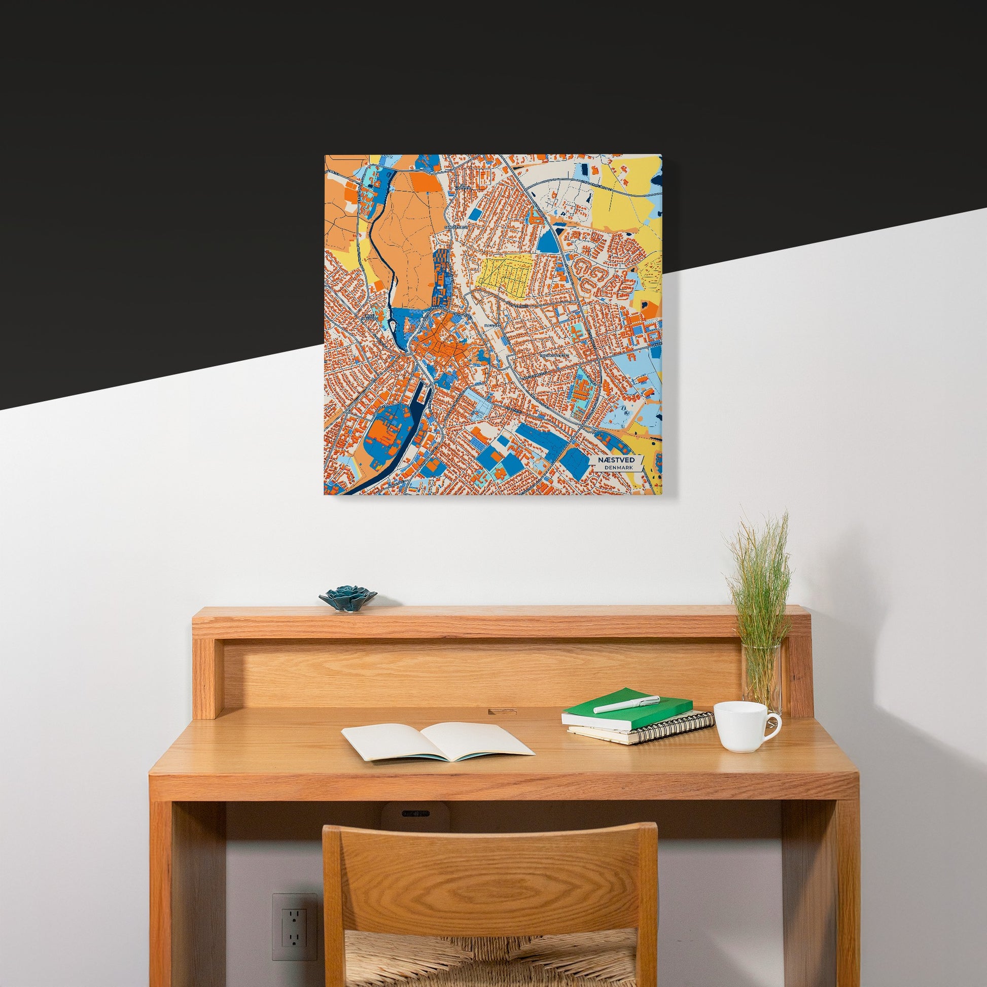 Næstved Denmark Colorful City Map Canvas Print Scene