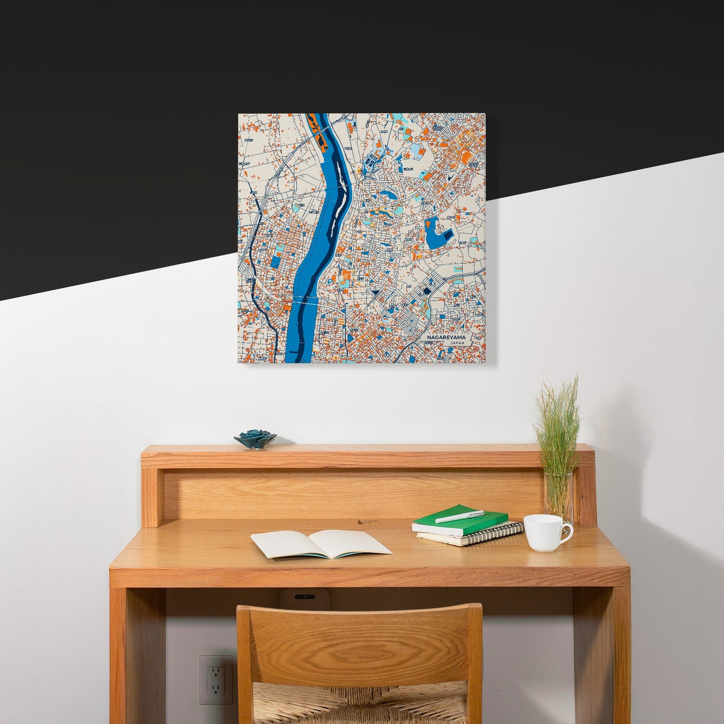 Nagareyama Japan Colorful City Map Canvas Print Scene